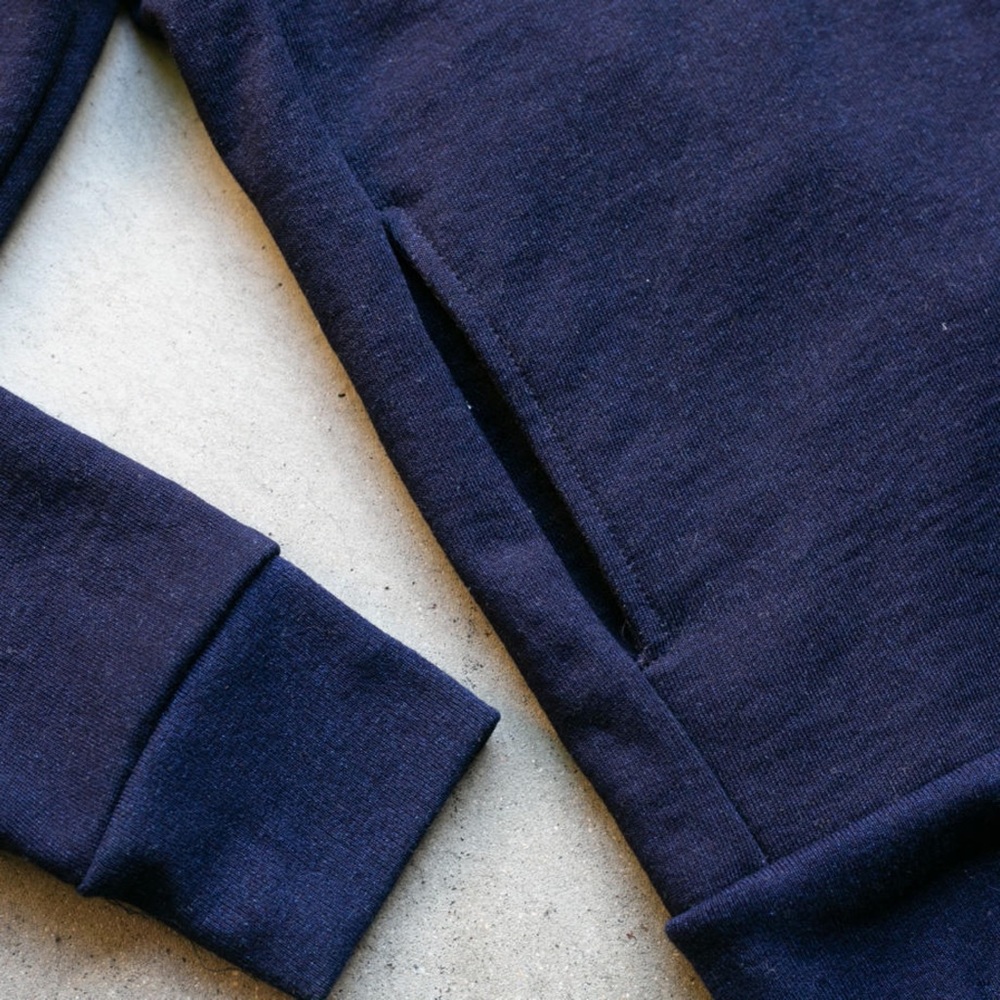 GUSTIN FRENCH TERRY CARDIGAN - DARK INDIGO DYE - Picture 2 of 9